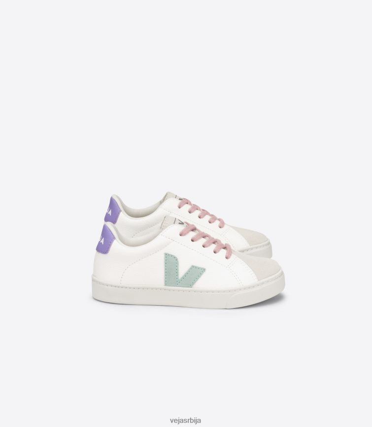 есплар пертле без хрома кожа бела матцха лаванда Veja R848XF330 клинци ципеле